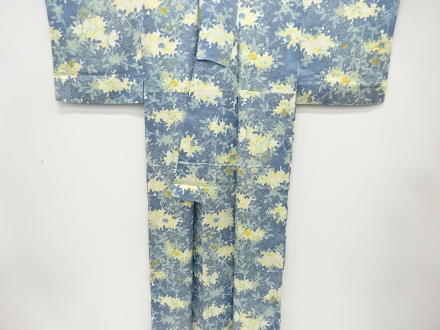  枝花に橘模様　小紋着物